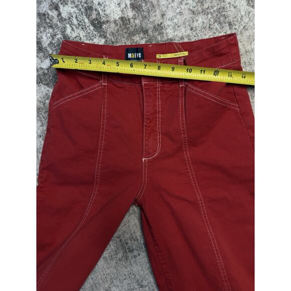 Maeve Seamed High Rise Wide Leg Jeans Red Size 28 Anthropologie - Picture 10 of 11